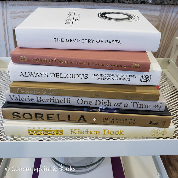 Neutral Kitchen Decor Set 7| Large Stack of Decorative Cookbooks