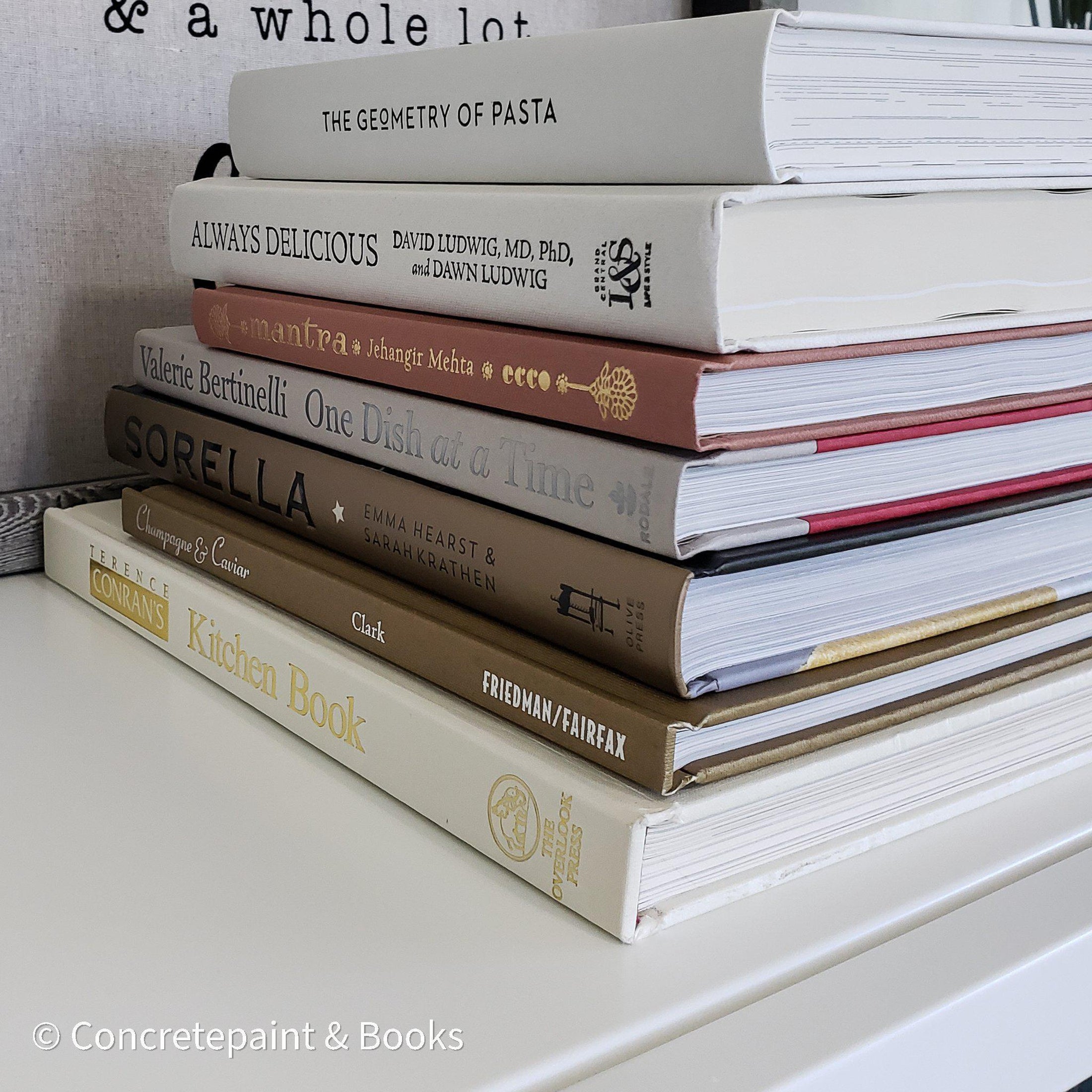 Neutral Kitchen Decor Set 7| Large Stack of Decorative Cookbooks