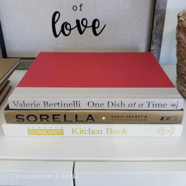 Neutral Kitchen Decor Set 7| Large Stack of Decorative Cookbooks