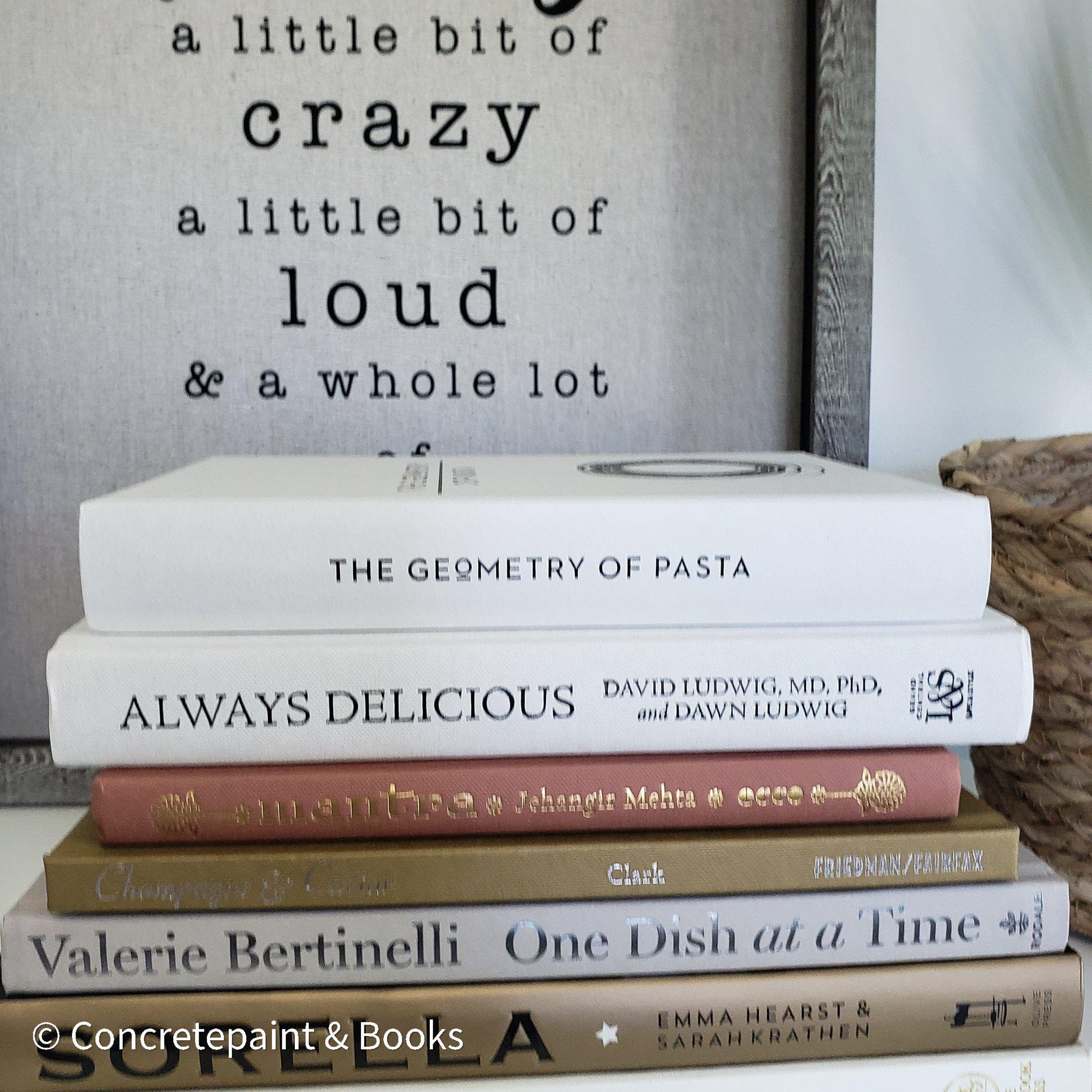 Neutral Kitchen Decor Set 7| Large Stack of Decorative Cookbooks
