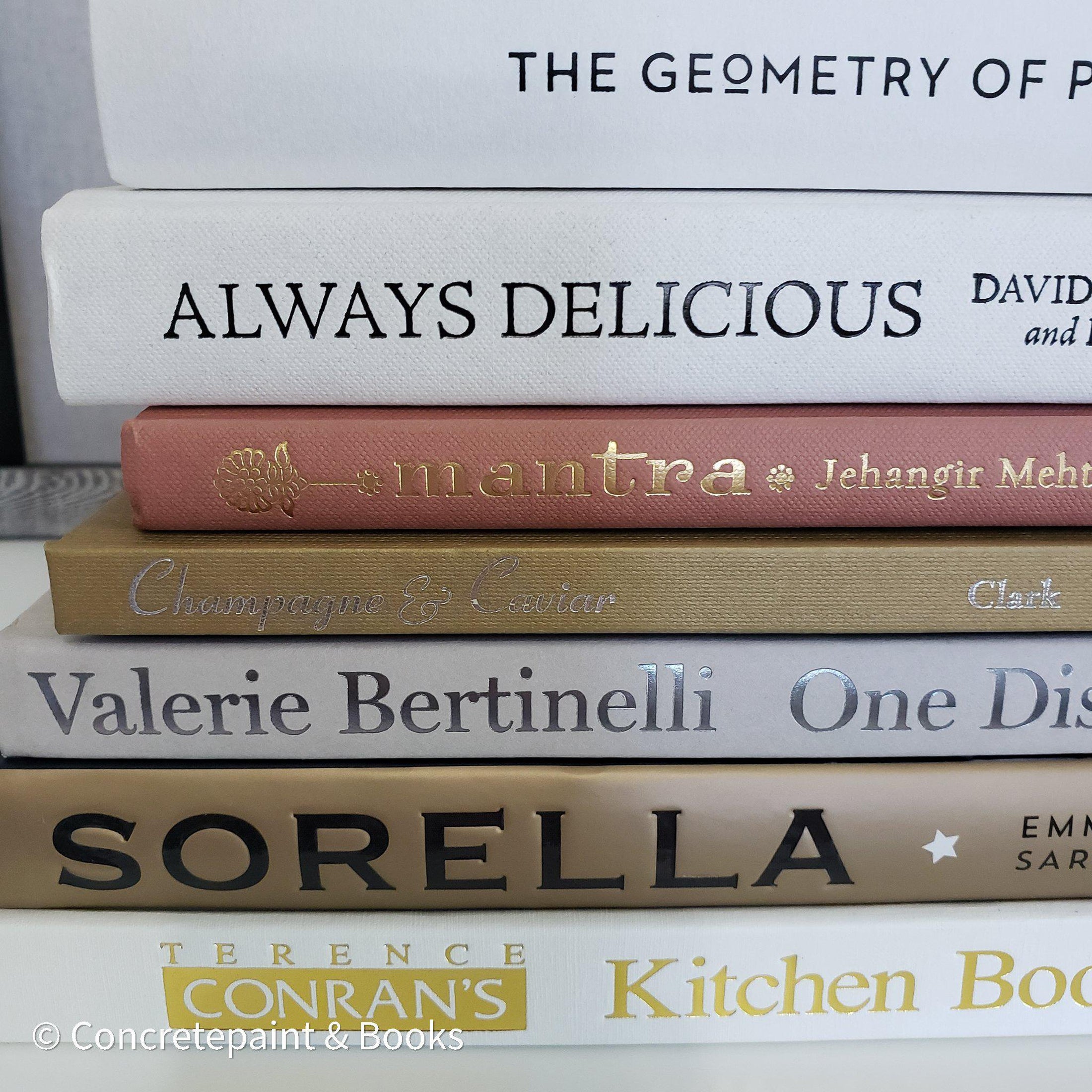 Neutral Kitchen Decor Set 7| Large Stack of Decorative Cookbooks