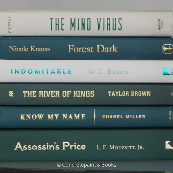 Real hardcover books for decorating. Decorative book display. 