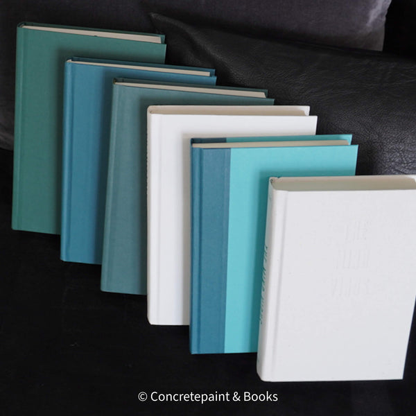 Real hardcover books for decorating. Decorative book display. 