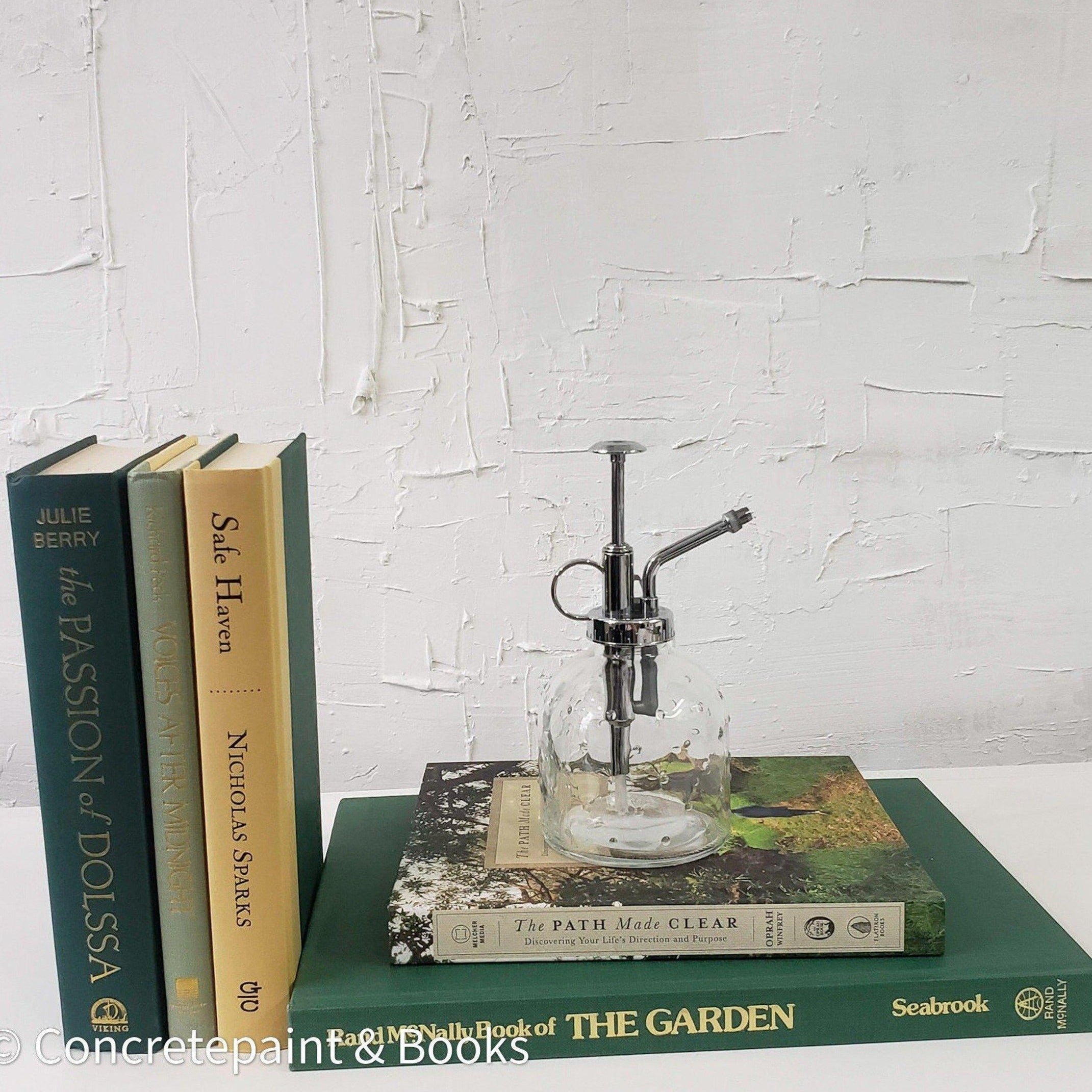 Decorative Book Set & Plant Mister 6| Nature Green & Neutral-Set of Decorative Books and Accents-[set of coffee table books]-[large books for decorating]-[interactive décor]