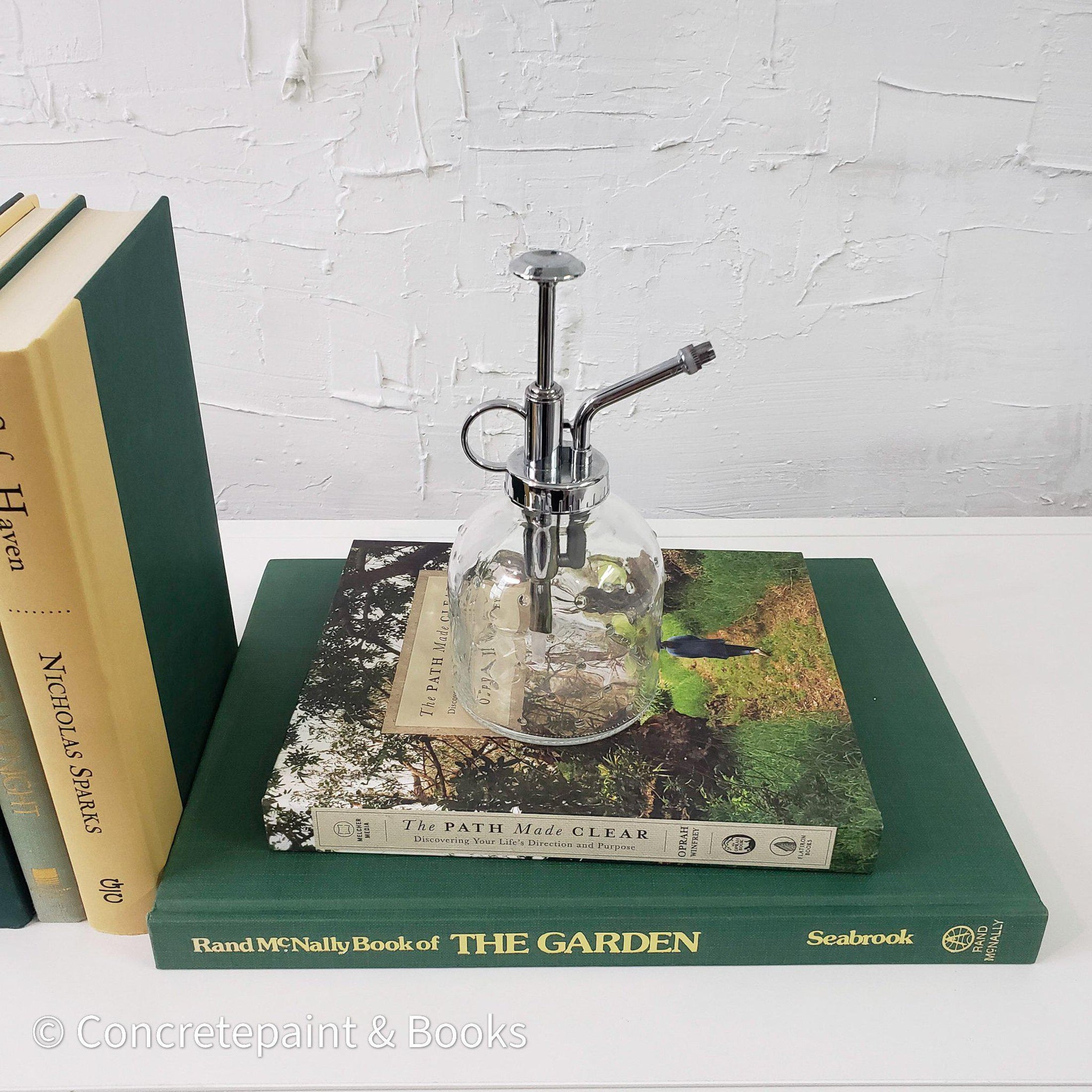 Decorative Book Set & Plant Mister 6| Nature Green & Neutral-Set of Decorative Books and Accents-[set of coffee table books]-[large books for decorating]-[interactive décor]