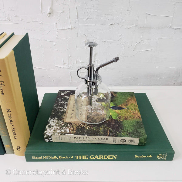 Decorative Book Set & Plant Mister 6| Nature Green & Neutral-Set of Decorative Books and Accents-[set of coffee table books]-[large books for decorating]-[interactive décor]