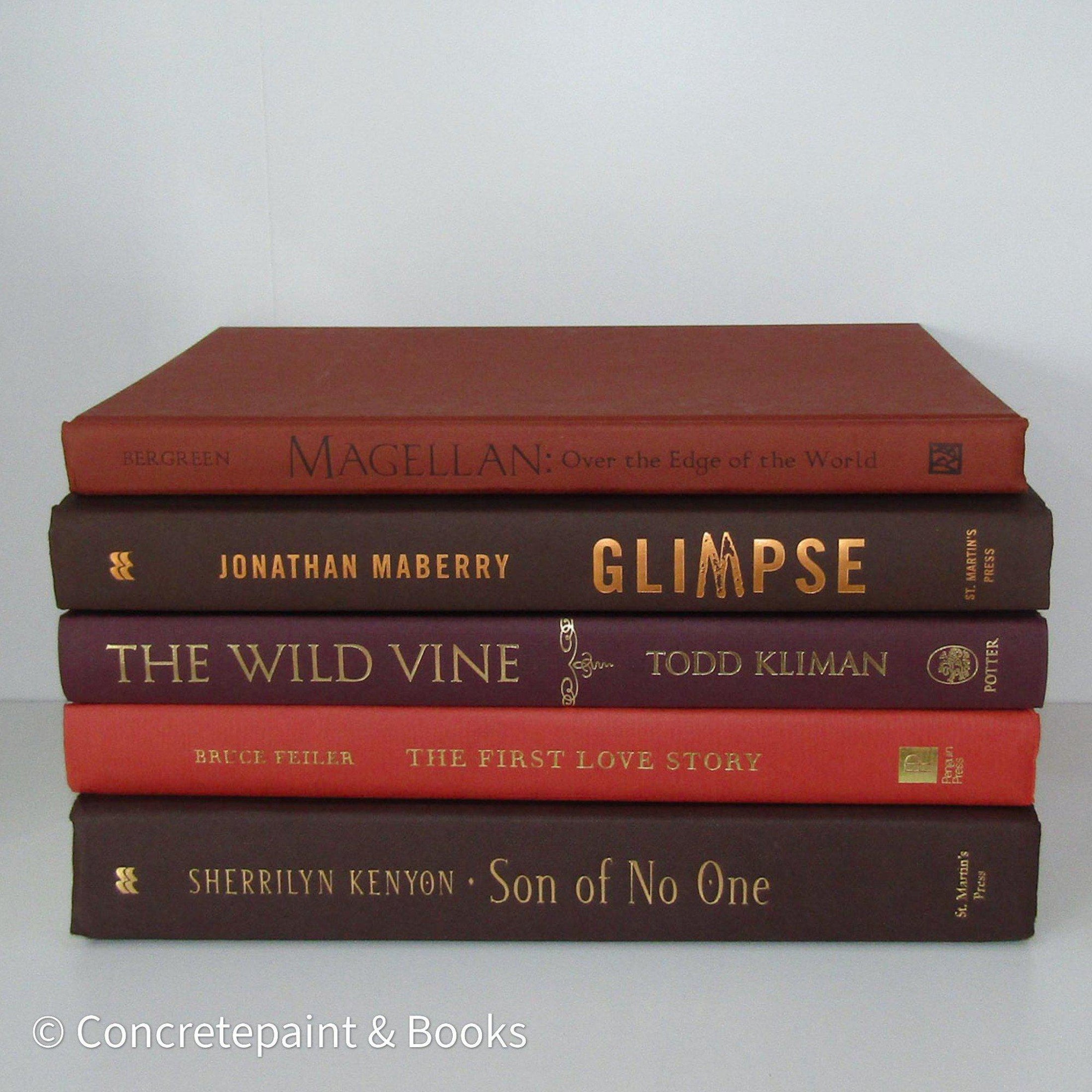 Rose Gold Metallic 7 | Display Books & Accents-Set of Decorative Books and Accents-[stack of real books for decorating]-[set of books with decorative accents]
