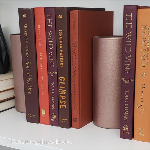Rose Gold Metallic 7 | Display Books & Accents-Set of Decorative Books and Accents-[stack of real books for decorating]-[set of books with decorative accents]