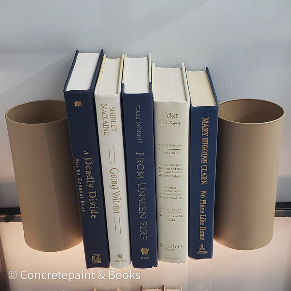 Nude & Blue Book Set 7 | Book Stack & Decorative Accents-Set of Decorative Books and Accents-[stack of real books for decorating]-[set of books with decorative accents]