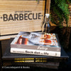 Kitchen & Patio Summer Décor Set 5 | Decorative Wooden Tray, Cookbooks & Glass Bottle