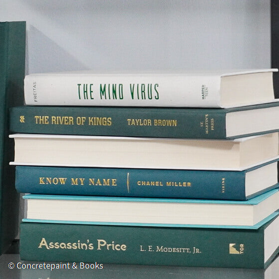 Real hardcover books for decorating. Decorative book display. 