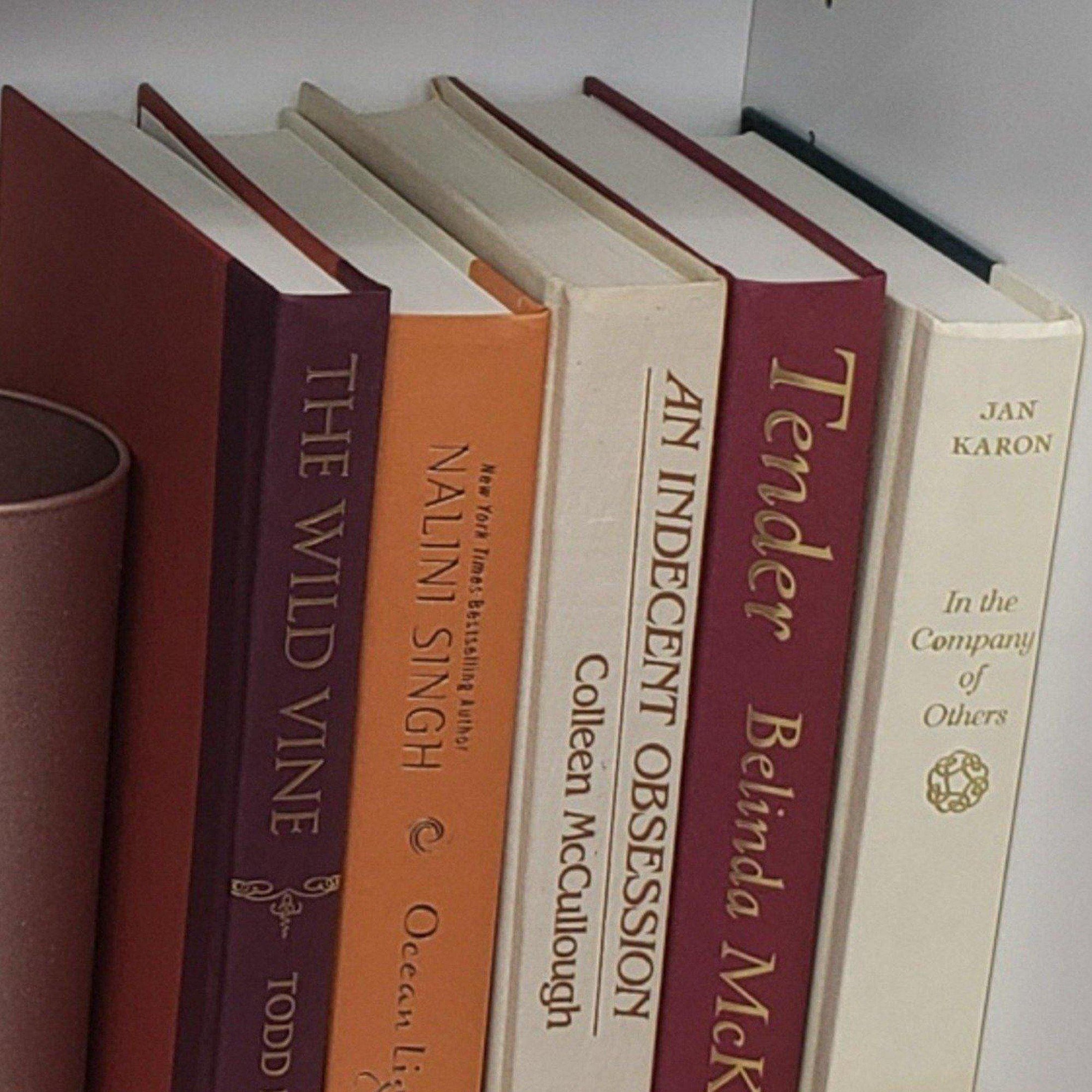 Neutral & Warm Toned Book Set 6-Set of Decorative Books and Accents-[stack of real books for decorating]-[set of books with decorative accents]