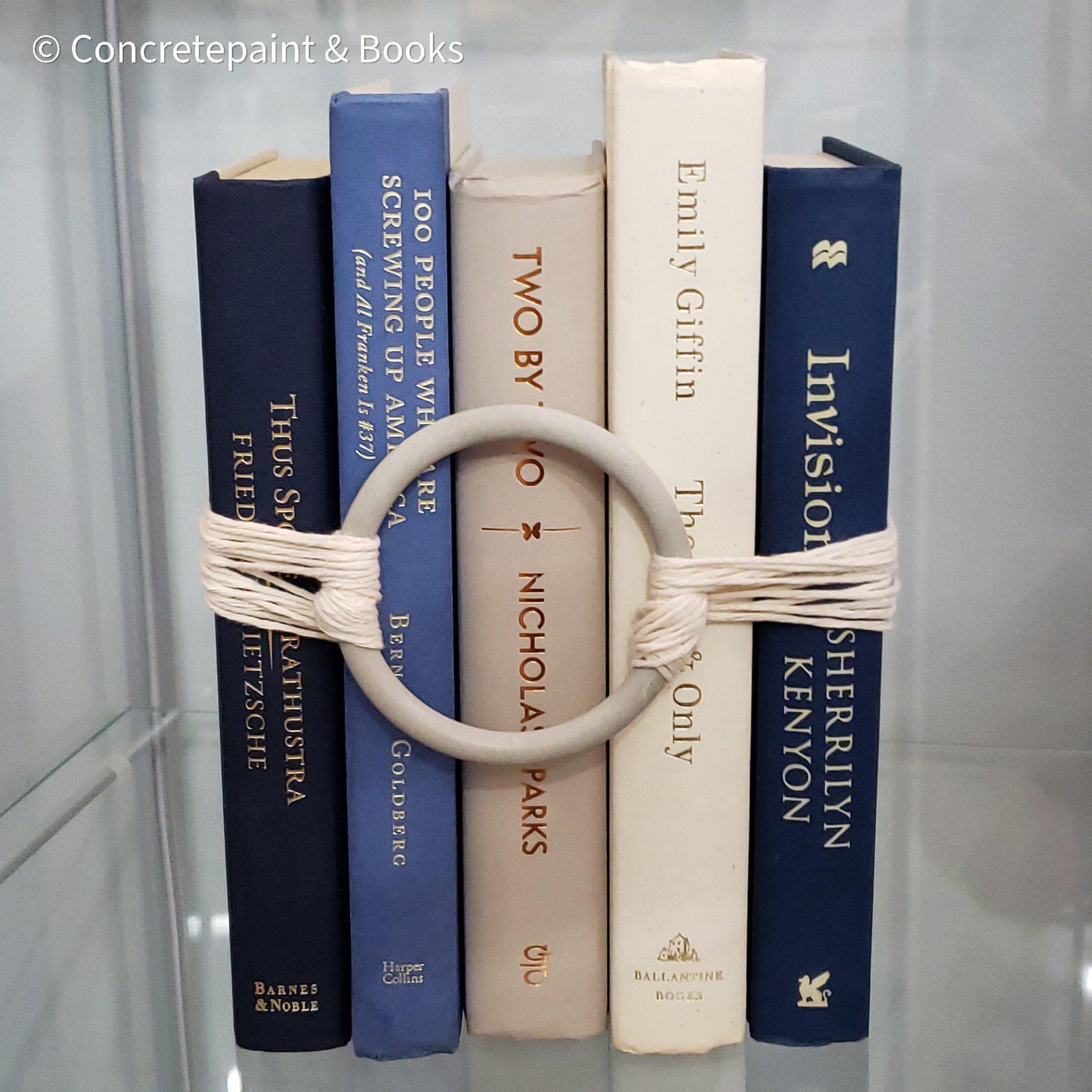 Modern Industrial Farmhouse Home Decor 6 | Set of Blue & Neutral Books