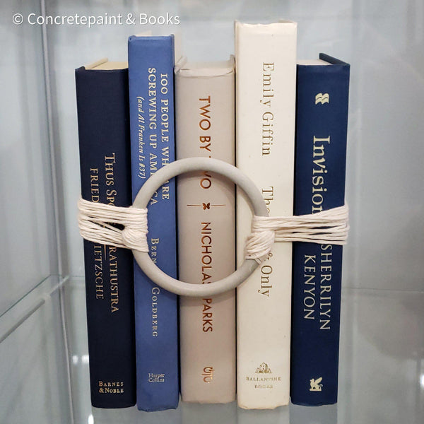 Modern Industrial Farmhouse Home Decor 6 | Set of Blue & Neutral Books