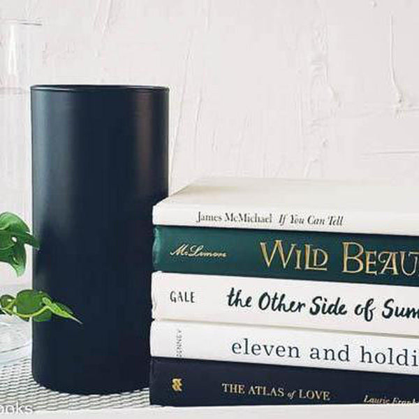 Moody Luxury 8 | Book Stack + Faux Plant + Vases-Set of Decorative Books and Accents-[stack of real books for decorating]-[set of books with decorative accents]