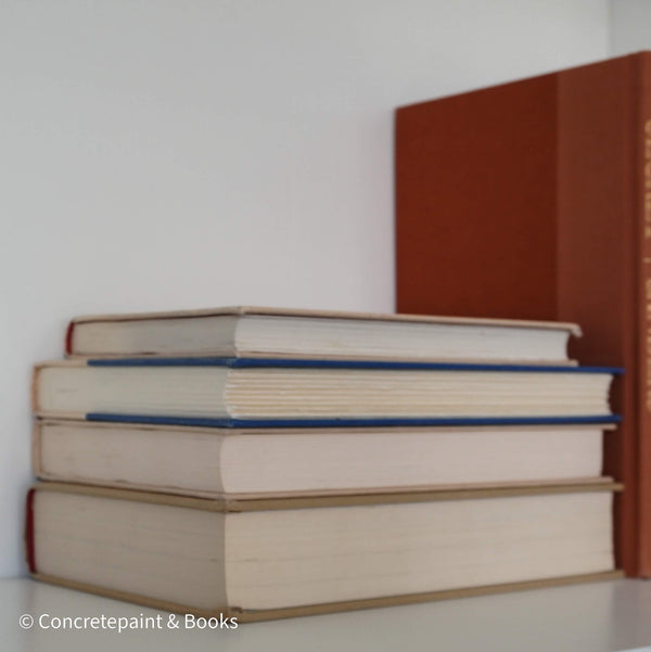 Books for display on shelf. Neutral and warm toned home decor. 