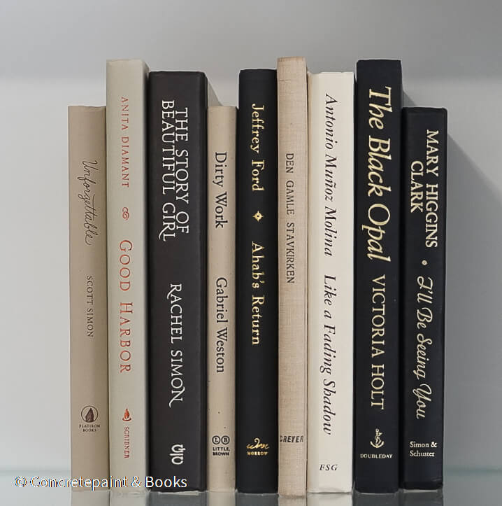 Neutral Tan & Black Shelf Decor Book Set 9