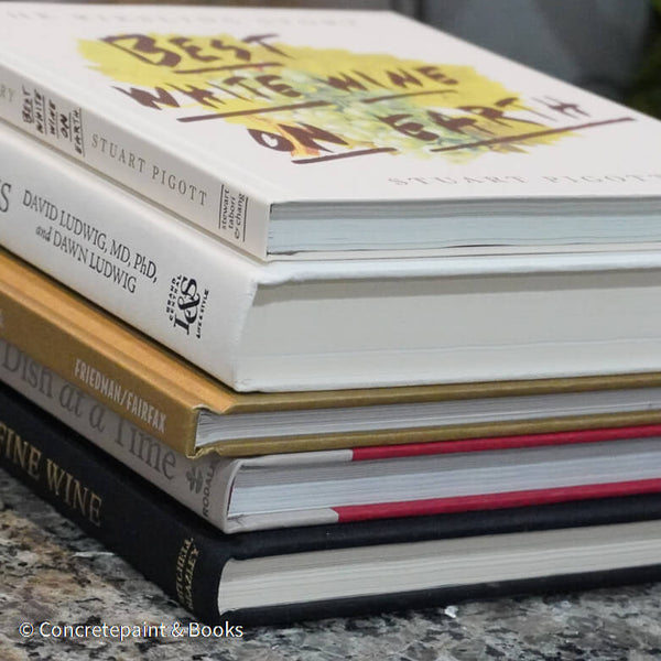 Set of decorative cookbooks for display. Neutral kitchen décor. 