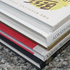 Set of decorative cookbooks for display. Neutral kitchen décor. 