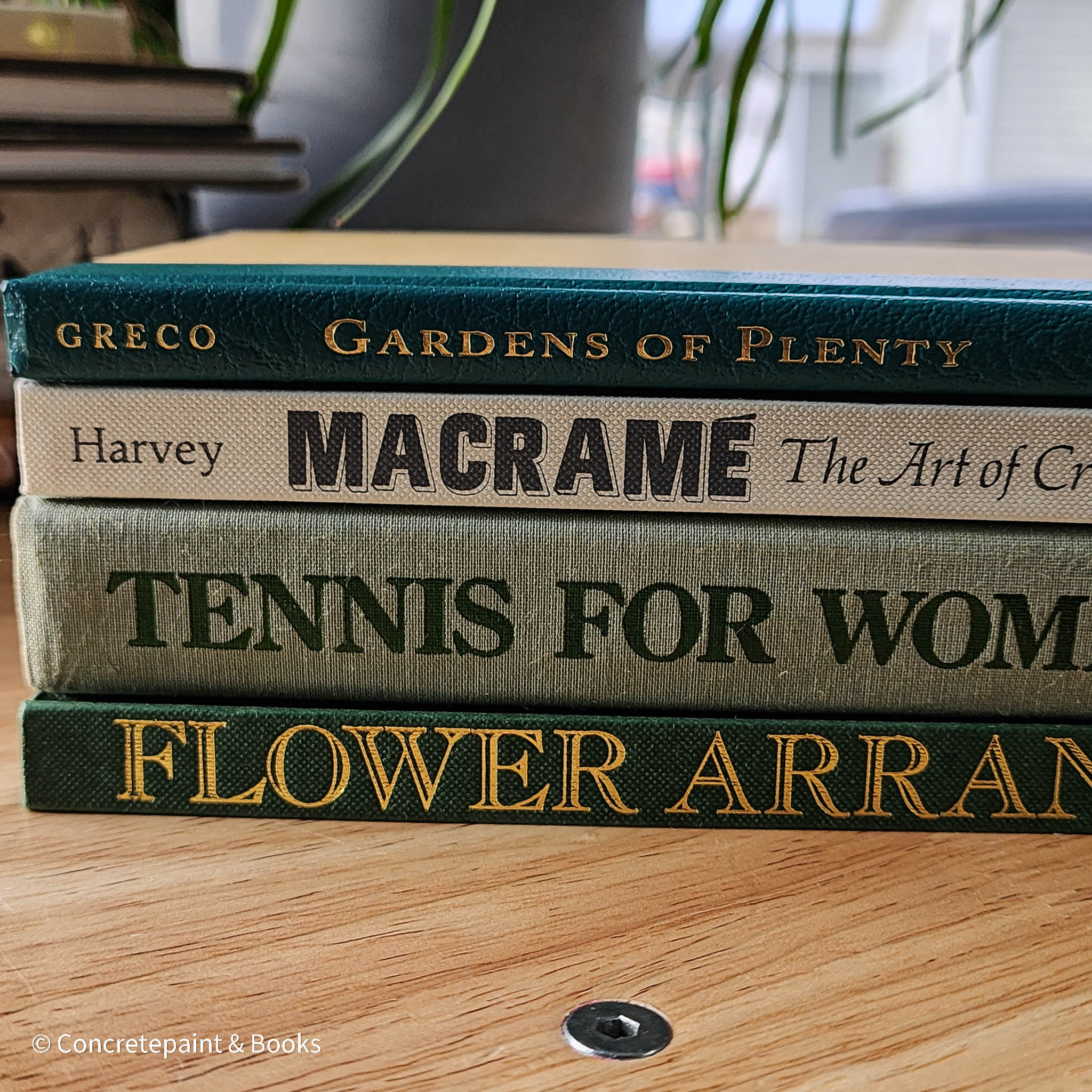 Vintage Green Coffee Table Book Stack 4