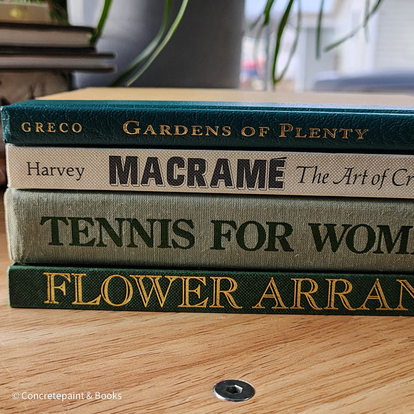 Vintage Green Coffee Table Book Stack 4