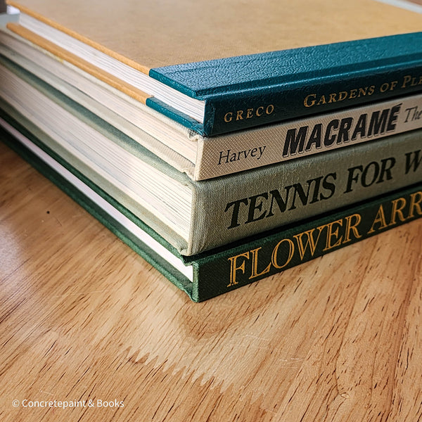 Vintage Green Coffee Table Book Stack 4