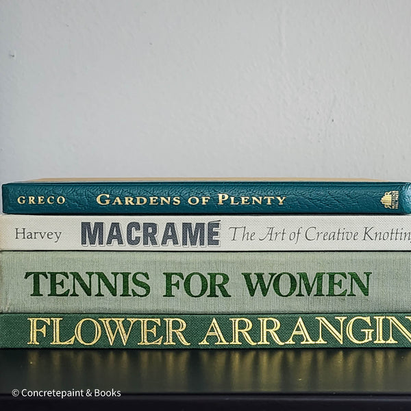 Vintage Green Coffee Table Book Stack 4