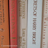 Books for display on shelf. Neutral and warm toned home decor. 