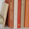 Books for display on shelf. Neutral and warm toned home decor. 
