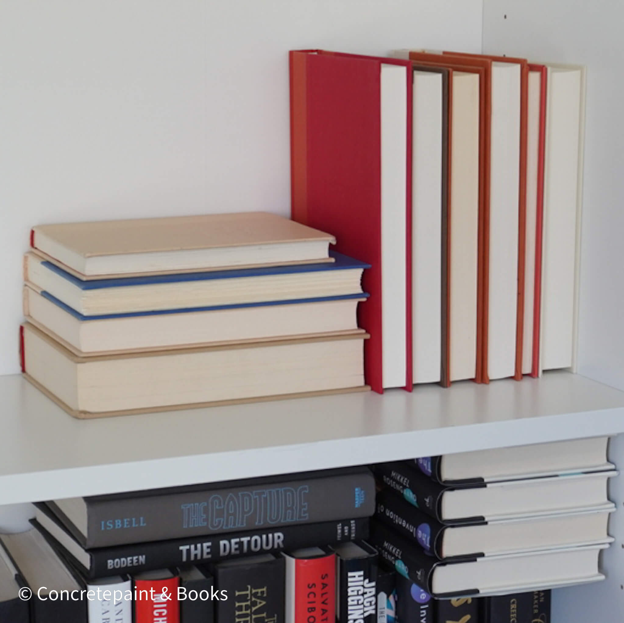 Books for display on shelf. Neutral and warm toned home decor. 