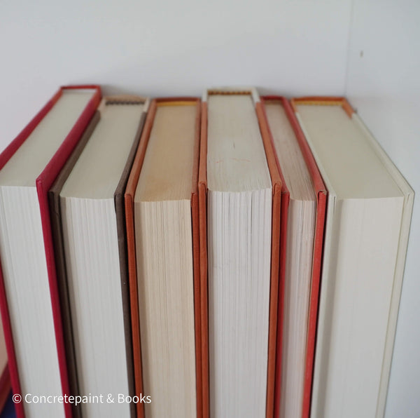 Books for display on shelf. Neutral and warm toned home decor. 