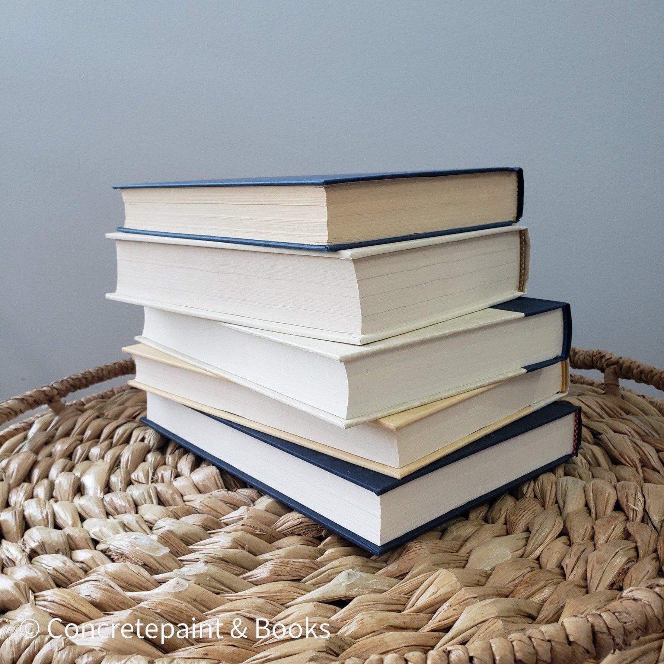 Nude & Blue Book Set 7 | Book Stack & Decorative Accents-Set of Decorative Books and Accents-[stack of real books for decorating]-[set of books with decorative accents]