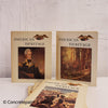 Set of cream hardcover vintage books.