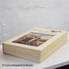 Set of cream hardcover vintage books.