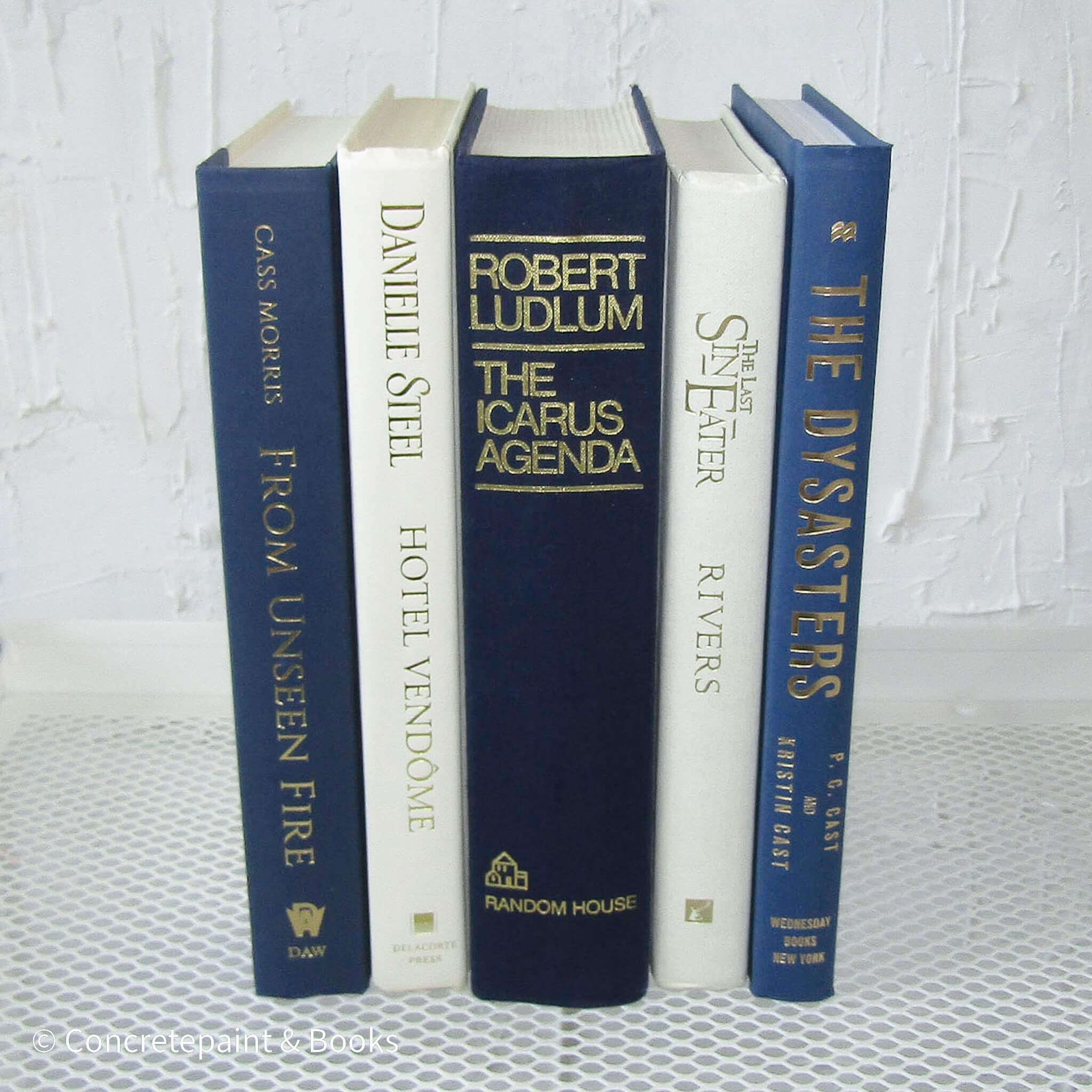 Classic Neutral Navy 5 | Set of Decorative Books